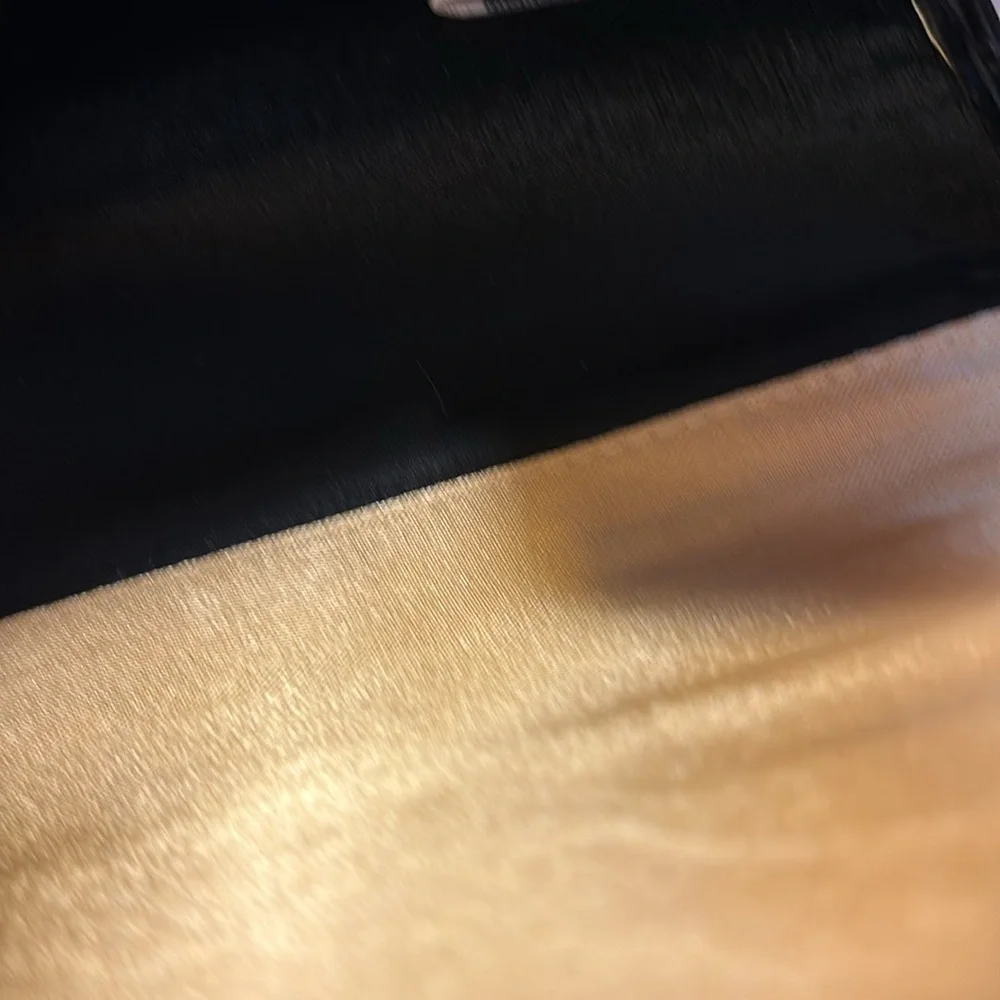 Victoria’s Secret black evening velour clutch black with gold and black inside